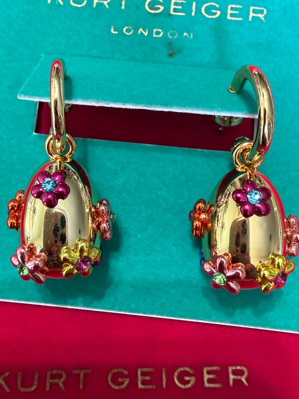 New Kurt Geiger RAINBOW FLORAL EARRINGS - Picture 5 of 9